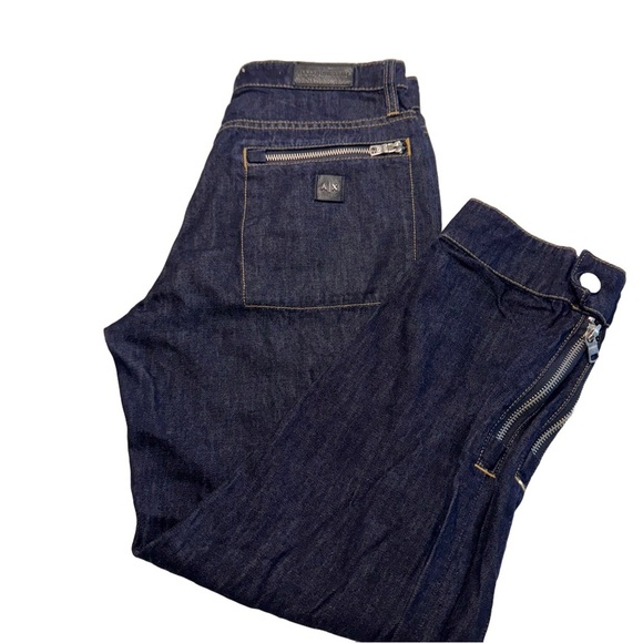 Armani Exchange Women’s “biker” Jeans Size 25 Cropped Zip Pockets - Picture 1 of 13